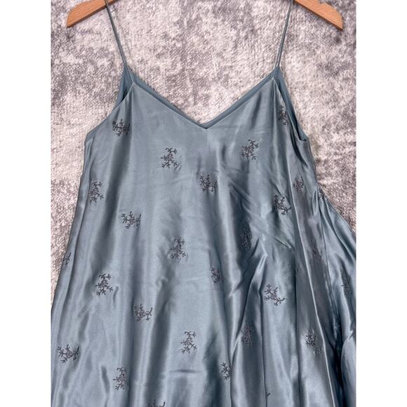 New Cinq a Sept Dress XS Womens Silk Satin Embroidered Asymmetrical Mini - Picture 2 of 10